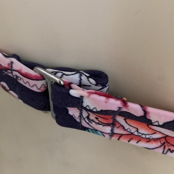 Studded Padded Bikini Top Light Push Up Floral Swim Top Swimsuit 34D Flower S/M - Picture 6 of 8